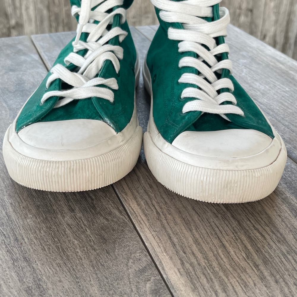 PF Flyers Center Hi Sneakers Men 8.5 Green Suede Leather High Top AA22S1AV Shoes - Picture 10 of 13